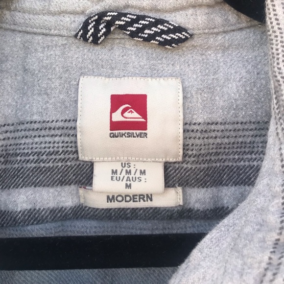 Mens M Quiksilver blue & grey striped flannel. - Picture 3 of 4